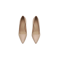 Porteña nude nappa handmade leather heels - Cooperative Handmade