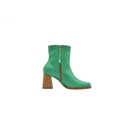 Lulú green cyan handmade leather ankle boots - Cooperative Handmade