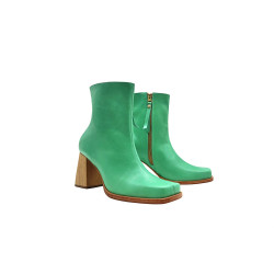 Lulú green cyan handmade leather ankle boots - Cooperative Handmade