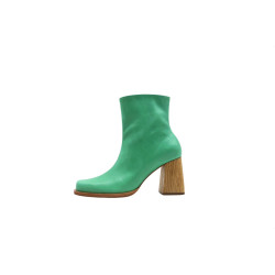 Lulú green cyan handmade leather ankle boots - Cooperative Handmade