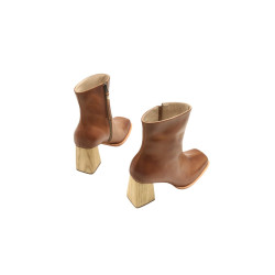 Lulú caramel alamo natural handmade leather ankle boots - Cooperative Handmade