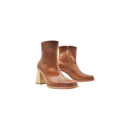Lulú caramel alamo natural handmade leather ankle boots - Cooperative Handmade