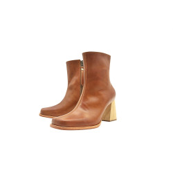 Lulú caramel alamo natural handmade leather ankle boots - Cooperative Handmade