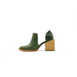 Alfonsina green alamo handmade leather heels - Cooperative Handmade