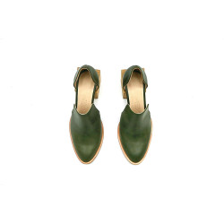 Alfonsina green alamo handmade leather heels - Cooperative Handmade
