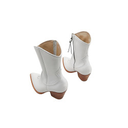 Pour Nina white nappa handmade leather boots - Cooperative Handmade