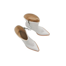Pour Nina white nappa handmade leather boots - Cooperative Handmade