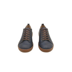 Baires fatty blue brown handmade leather sneakers - Cooperative Handmade