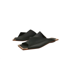 Miró B fatty black handmade leather sandals - Cooperative Handmade