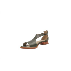 Mia green alamo handmade leather sandals - Cooperative Handmade