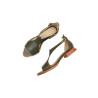 Mia green alamo handmade leather sandals - Cooperative Handmade