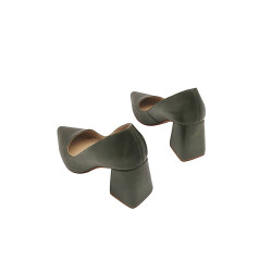 Porteña version B green alamo handmade leather heels - Cooperative Handmade