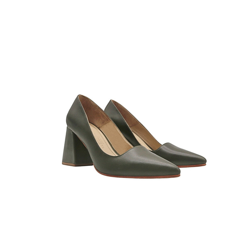 Porteña version B green alamo handmade leather heels - Cooperative Handmade