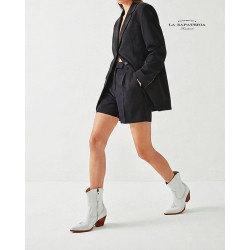 Pour Nina white nappa handmade leather boots - Cooperative Handmade