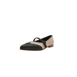 Ola nude nappa black nappa handmade leather shoes - Cooperative Handmade