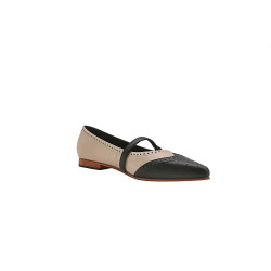 Ola nude nappa black nappa handmade leather shoes - Cooperative Handmade