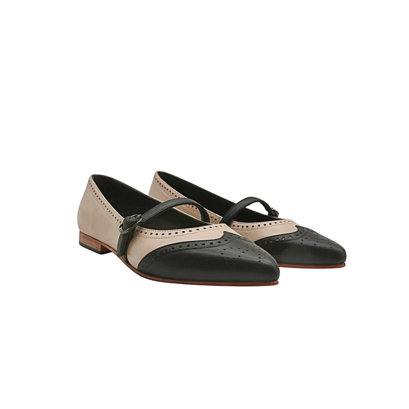 Ola nude nappa black nappa handmade leather shoes - Cooperative Handmade