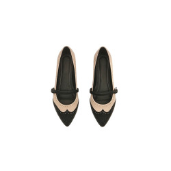 Ola nude nappa black nappa handmade leather shoes - Cooperative Handmade