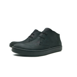 Chavo Sport fatty matte black elastic handmade leather shoes - Cooperative Handmade
