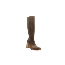 Lulú Large camel cerato handmade leather boots - Cooperative Handmade
