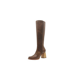 Lulú Large camel cerato handmade leather boots - Cooperative Handmade