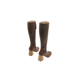Lulú Large camel cerato handmade leather boots - Cooperative Handmade
