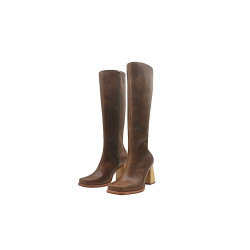 Lulú Large camel cerato handmade leather boots - Cooperative Handmade