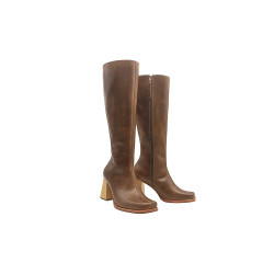 Lulú Large camel cerato handmade leather boots - Cooperative Handmade