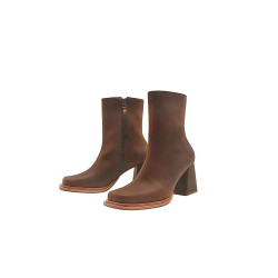 Lulú version B fatty brown handmade leather ankle boots - Cooperative Handmade