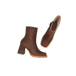 Lulú version B fatty brown handmade leather ankle boots - Cooperative Handmade