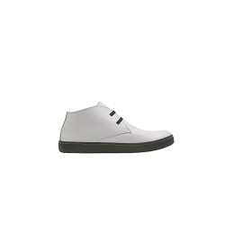 Chavo Sport white nappa black elastic white handmade leather shoes - Cooperative Handmade