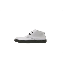Chavo Sport white nappa black elastic white handmade leather shoes - Cooperative Handmade
