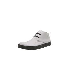 Chavo Sport white nappa black elastic white handmade leather shoes - Cooperative Handmade
