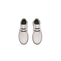 Chavo Sport white nappa black elastic white handmade leather shoes - Cooperative Handmade