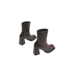 Lulú version B purple nappa handmade leather ankle boots - Cooperative Handmade