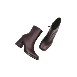 Lulú version B purple nappa handmade leather ankle boots - Cooperative Handmade