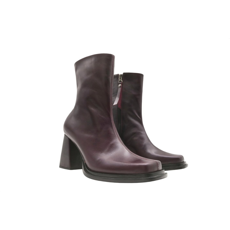 Lulú version B purple nappa handmade leather ankle boots - Cooperative Handmade