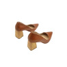 Porteña version B caramel alamo handmade leather heels - Cooperative Handmade