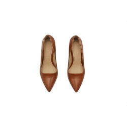 Porteña version B caramel alamo handmade leather heels - Cooperative Handmade