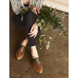 Luna multicolor green camel caramel alamo handmade leather shoes - Cooperative Handmade
