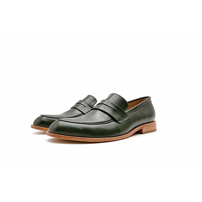 Otto version B green alamo handmade leather moccasins - Cooperative Handmade
