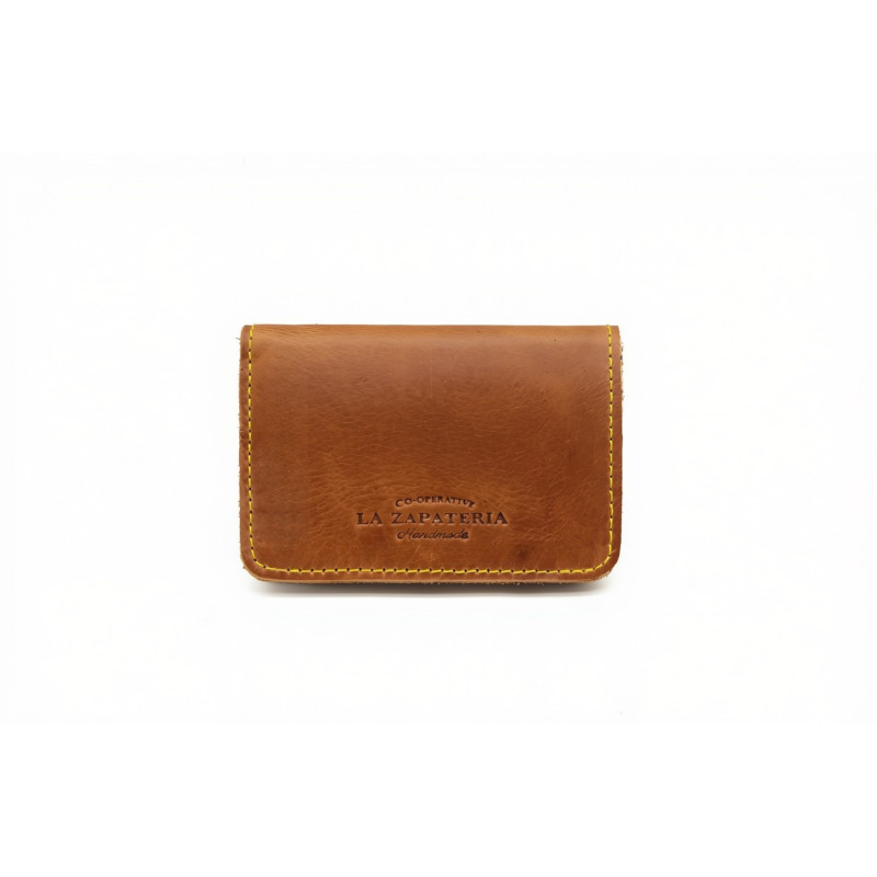 1656 caramel details yellow handmade leather wallets - Cooperative Handmade