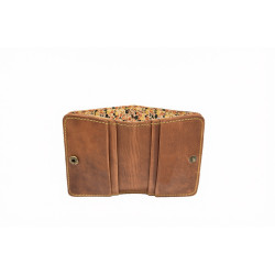 1656 caramel details yellow handmade leather wallets - Cooperative Handmade