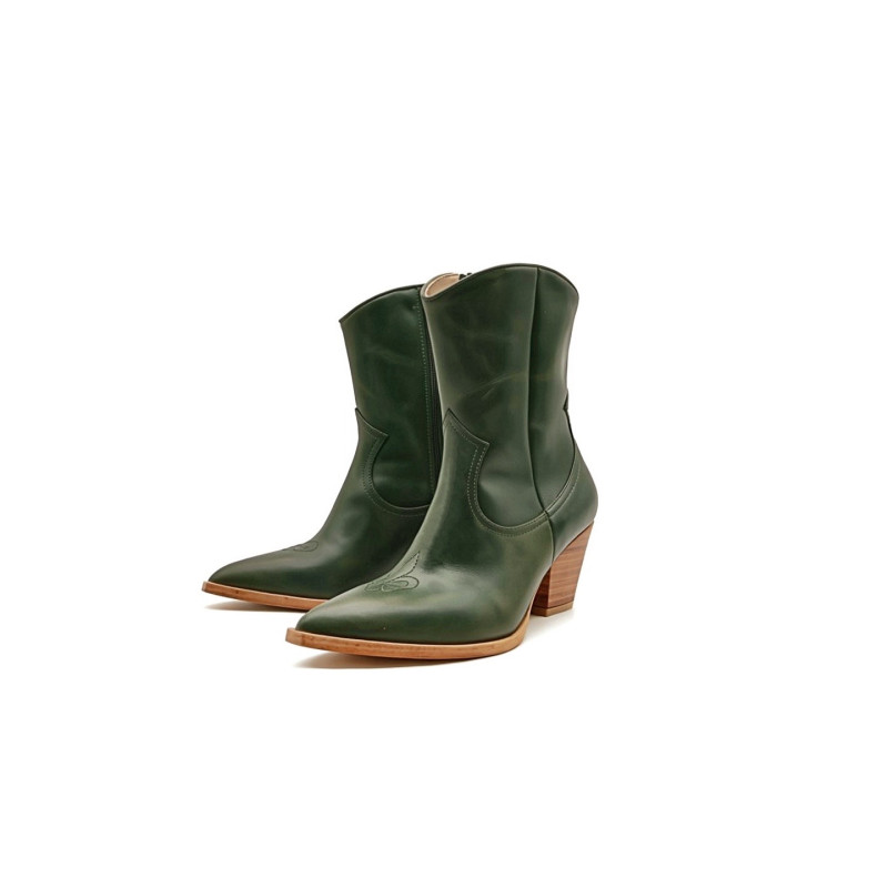 Pour Nina green alamo handmade leather boots - Cooperative Handmade
