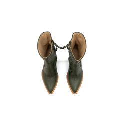 Pour Nina green alamo handmade leather boots - Cooperative Handmade