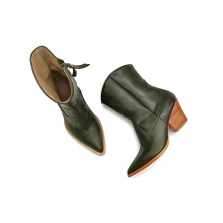 Pour Nina green alamo handmade leather boots - Cooperative Handmade