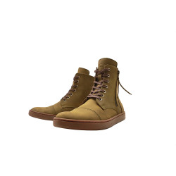 Tato fatty green brown sole handmade leather ankle boots - Cooperative Handmade