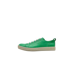 Baires cyan green nappa white elastic handmade leather sneakers - Cooperative Handmade