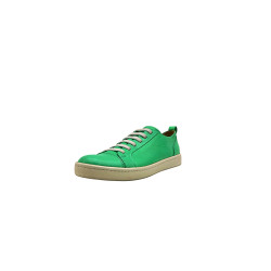 Baires cyan green nappa white elastic handmade leather sneakers - Cooperative Handmade