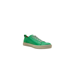 Baires cyan green nappa white elastic handmade leather sneakers - Cooperative Handmade